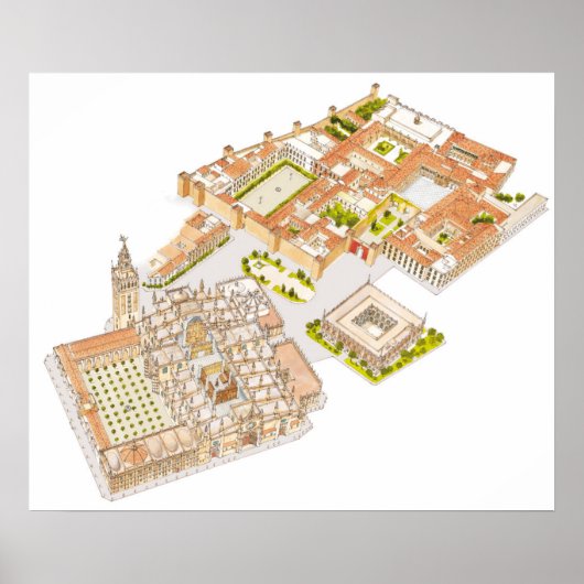 Kathedrale Reales Alcazares Archivo de Indias. Poster (Vorne)