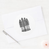 Kathedrale Ring (Coastal Redwoods Sketch) Runder Aufkleber (Umschlag)