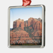 Kathedrale Rock 2 Silbernes Ornament (Links)