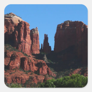 Kathedrale Rock in Sedona Quadratischer Aufkleber
