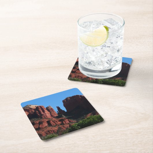 Kathedrale Rock in Sedona Rechteckiger Pappuntersetzer (Vor Ort)