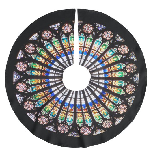 Kathedrale Rosette aus Buntglas Polyester Weihnachtsbaumdecke (Vorderseite)