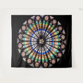 Kathedrale Rosette aus Buntglas Wandteppich (Vorderseite (Horizontal))