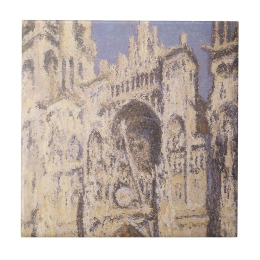 Kathedrale Rouen, Harmony Blue Gold von Claude Mon Fliese (Vorderseite)