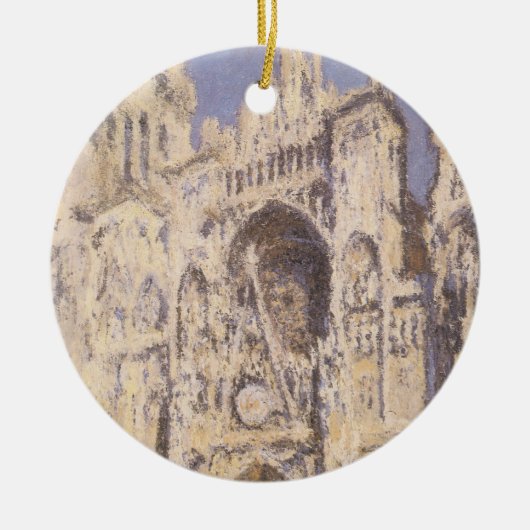 Kathedrale Rouen, Harmony Blue Gold von Claude Mon Keramikornament (Vorne)