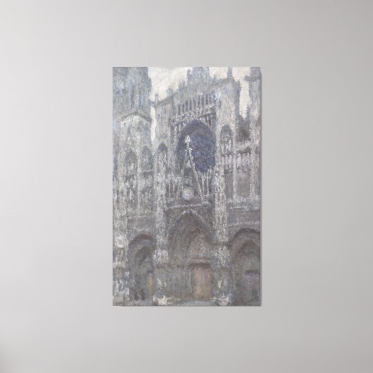 Kathedrale Rouen Portal Gray Weather by Monet Leinwanddruck (Vorderseite)