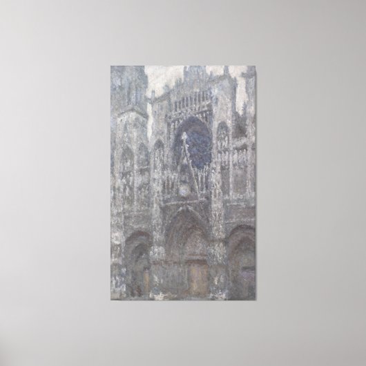 Kathedrale Rouen Portal Gray Weather by Monet Leinwanddruck (Vorderseite)