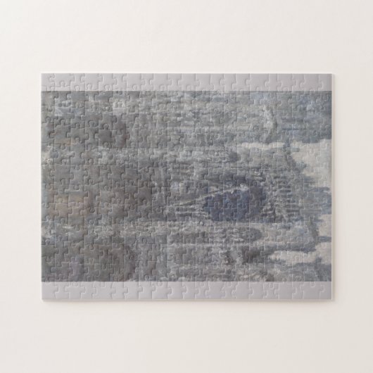 Kathedrale Rouen Portal Gray Weather by Monet Puzzle (Horizontal)