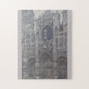 Kathedrale Rouen Portal Gray Weather by Monet Puzzle