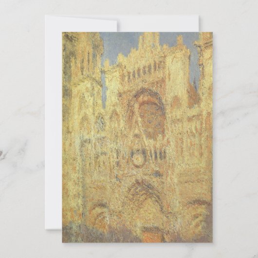 Kathedrale Rouen, Sonnenuntergang von Claude Monet Einladung (Rückseite)