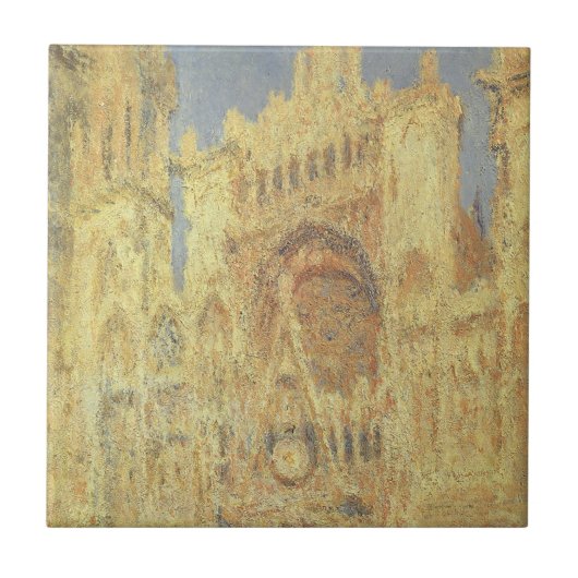 Kathedrale Rouen, Sonnenuntergang von Claude Monet Fliese (Vorderseite)