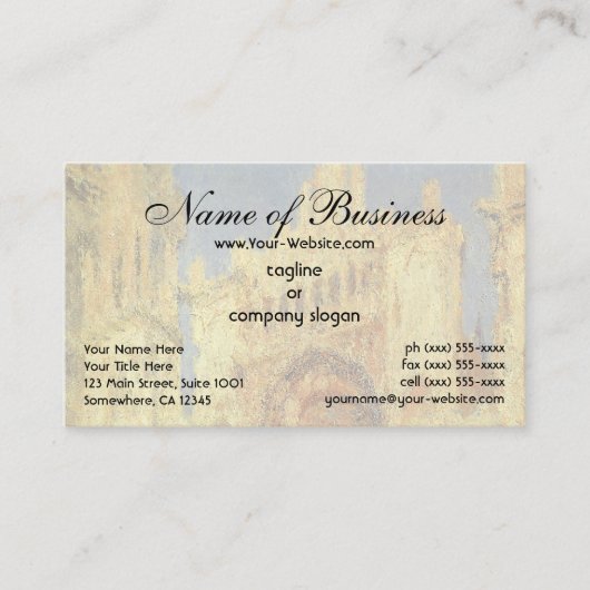 Kathedrale Rouen, Sonnenuntergang von Claude Monet Visitenkarte (Vorderseite)