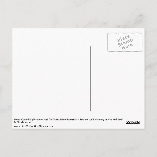 Kathedrale Rouen von Claude Monet Postkarte (Rückseite)