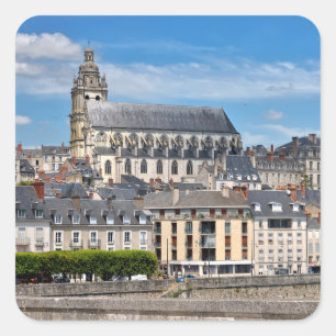 Kathedrale Saint Louis bei Blois Frankreich Postca Quadratischer Aufkleber