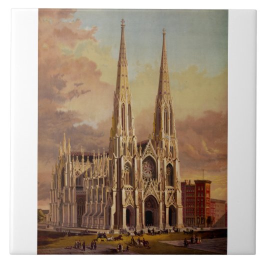 Kathedrale Saint Patrick in Midtown Manhattan Fliese (Vorderseite)