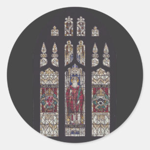 Kathedrale Saint Polycarp Buntglas Kunst Runder Aufkleber