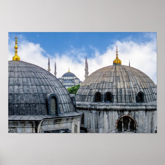 Kathedrale Saint Sophie und Blaue Moschee - Istanb Poster (Vorne)