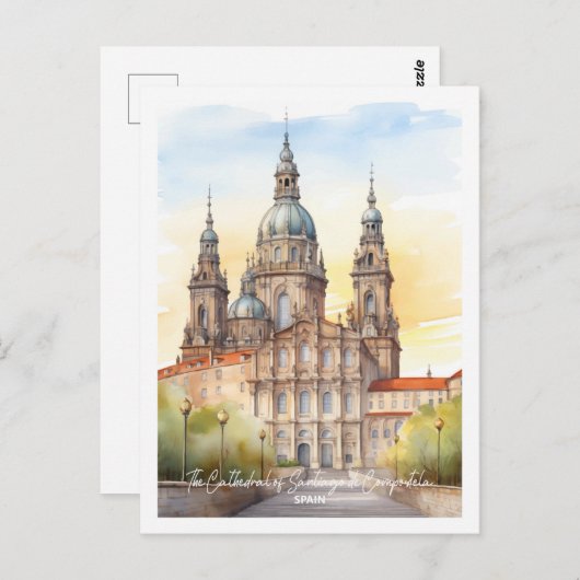 Kathedrale Santiago Spanien Berühmter Reiseort Postkarte (Vorne/Hinten)