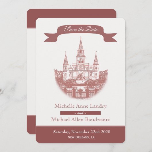 Kathedrale Save the Date Einladung (Vorne/Hinten)