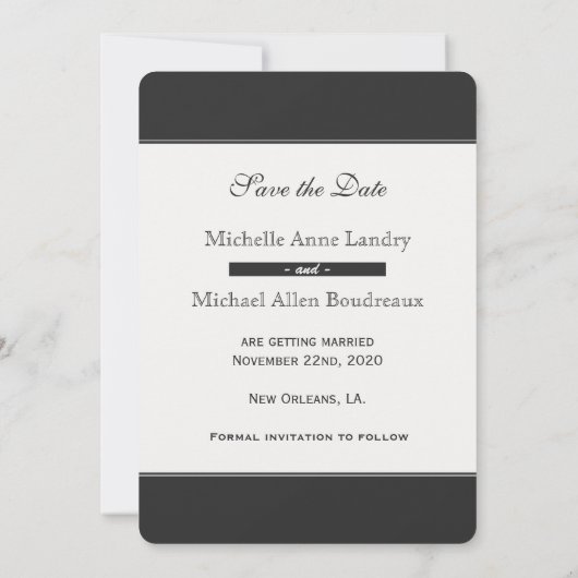 Kathedrale Save the Date Schwarz-Weiß (Rückseite)