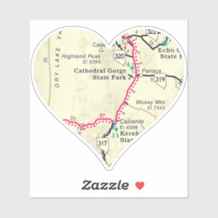 Kathedrale Schlucht Staat Park Karte Aufkleber