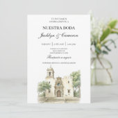 Kathedrale spanische Hochzeit Einladung (Stehend Vorderseite)