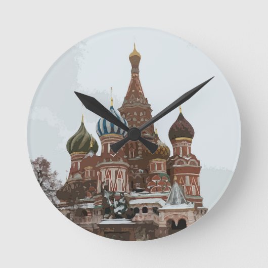Kathedrale St. Basil_eng Runde Wanduhr (Vorderseite)