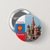Kathedrale St. Basil. Russland Button (Vorne & Hinten)