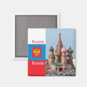 Kathedrale St. Basil. Russland Magnet (Vorderseite/Rückseite)