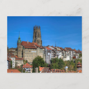 Kathedrale St. Nikolaus in Freiburg, Schweiz Postkarte