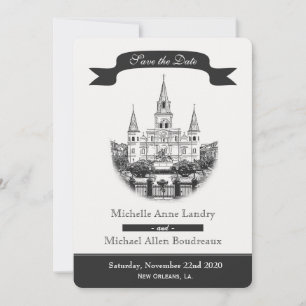 Kathedrale Termin vormerken Schwarz und Weiß Save The Date