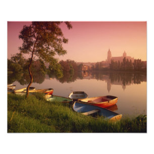 Kathedrale und Fluss Tormes, Salamanca, Kastilien Fotodruck