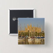 Kathedrale und Jachthafen, Palma, Mallorca, Spanie Button (Vorne & Hinten)