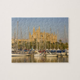 Kathedrale und Jachthafen, Palma, Mallorca, Spanie Puzzle
