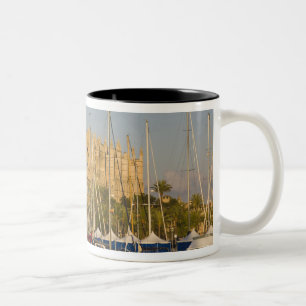 Kathedrale und Marina, Palma, Mallorca, Spanien 2 Zweifarbige Tasse