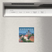Kathedrale und Stadtbild | Dänemark Magnet (In Situ (Geschirrspüler))