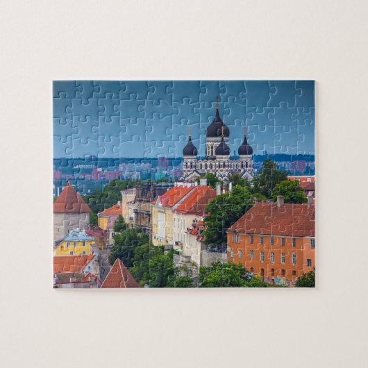 Kathedrale und Stadtbild| Estland Puzzle (Horizontal)
