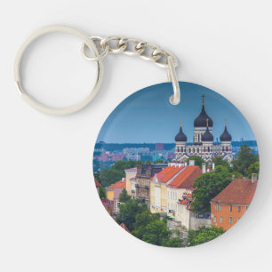 Kathedrale und Stadtbild Estland Schlüsselanhänger