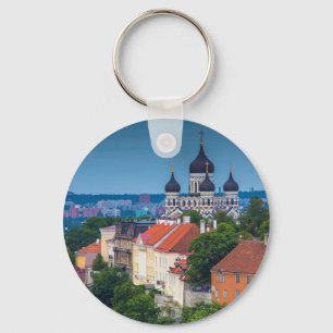 Kathedrale und Stadtbild Estland Schlüsselanhänger