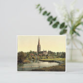 Kathedrale, vom Fluss Salisbury, England selten Postkarte (Stehend Vorderseite)