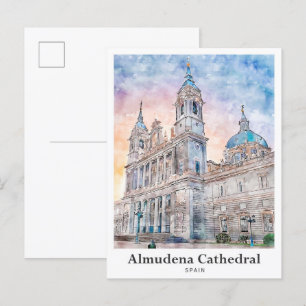 Kathedrale von Almudena Madrid Spanien Reise Aquar Postkarte