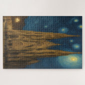 Kathedrale von Barcelona am Night van Gogh Style Puzzle (Horizontal)