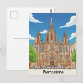 Kathedrale von Barcelona Postkarte (Vorne/Hinten)