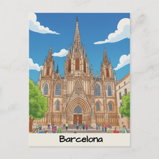 Kathedrale von Barcelona Postkarte (Vorderseite)