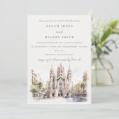Kathedrale von Barcelona Spanien Paare Dusche Einladung (Stehend Vorderseite)