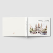 Kathedrale von Barcelona Spanien Wasserfarbenhochz Gästebuch (Voll)