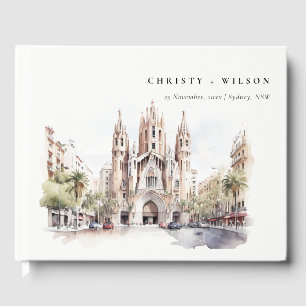 Kathedrale von Barcelona Spanien Wasserfarbenhochz Gästebuch