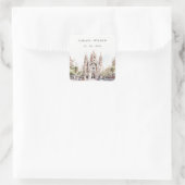 Kathedrale von Barcelona Spanien Wasserfarbenhochz Quadratischer Aufkleber (Tasche)