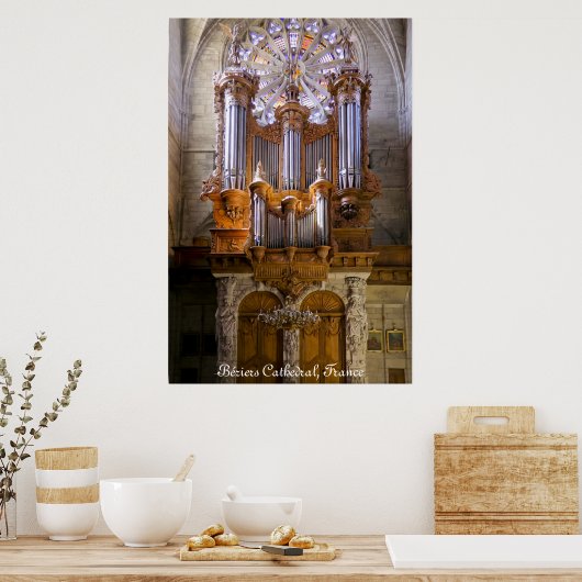 Kathedrale von Béziers, Frankreich, Orgelposter Poster (Küche)