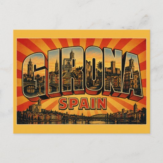 Kathedrale von Girona Spanien Postkarte (Vorderseite)